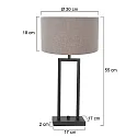 Steinhauer table lamp STANG up, 2-fold, with switch, with shade, with plug E27 IP20, black matt dimmable