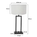 Steinhauer table lamp STANG up, 2-fold, with switch, with shade, with plug E27 IP20, black matt dimmable