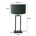 Steinhauer table lamp STANG up, 2-fold, with switch, with shade, with plug E27 IP20, black matt dimmable