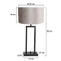 Steinhauer table lamp STANG up, 2-fold, with switch, with shade, with plug E27 IP20, black matt dimmable