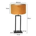 Steinhauer table lamp STANG up, 2-fold, with switch, with shade, with plug E27 IP20, black matt dimmable