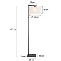 floor lamp STANG down, with switch, with shade, with plug E27 IP20, black matt dimmable