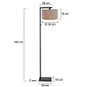 Steinhauer floor lamp STANG down, with switch, with shade, with plug E27 IP20, black matt dimmable
