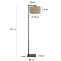 Steinhauer Staande lamp STANG down, met schakelaar, met lampenkap, met stekker E27 IP20, zwart mat dimbaar