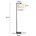 Steinhauer floor lamp STANG down, with switch, with shade, with plug E27 IP20, black matt dimmable
