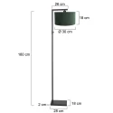 Steinhauer Staande lamp STANG down, met schakelaar, met lampenkap, met stekker E27 IP20, zwart mat dimbaar
