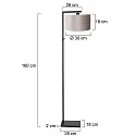 Steinhauer floor lamp STANG down, with switch, with shade, with plug E27 IP20, black matt dimmable