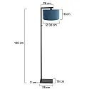 Steinhauer floor lamp STANG down, with switch, with shade, with plug E27 IP20, black matt dimmable