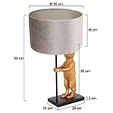 anne light & home table lamp ANIMAUX - SURICATE up, with switch, with shade, with plug E27 IP20, black matt 