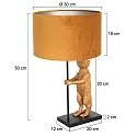 anne light & home table lamp ANIMAUX - SURICATE up, with switch, with shade, with plug E27 IP20, black matt 