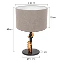 anne light & home table lamp ANIMAUX - OURSES up, with switch, with shade, with plug E27 IP20, black matt 