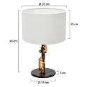 anne light & home table lamp ANIMAUX - OURSES up, with switch, with shade, with plug E27 IP20, black matt 