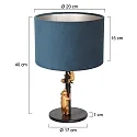 anne light & home table lamp ANIMAUX - OURSES up, with switch, with shade, with plug E27 IP20, black matt 