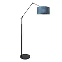 Steinhauer floor lamp PRESTIGE CHIC cylindrical, with switch, with shade, with jointed arm, with plug E27 IP20, black matt dimmable