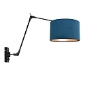 Steinhauer wall luminaire PRESTIGE CHIC cylindrical, with switch, with shade, with jointed arm, with plug E27 IP20, black matt dimmable