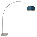 Steinhauer floor lamp SPARKLED LIGHT cylindrical, with switch, with shade, with plug, adjustable E27 IP20, steel brushed 