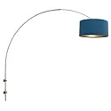 Steinhauer wall luminaire SPARKLED LIGHT cylindrical, with switch, with shade, with plug, adjustable E27 IP20, steel brushed 