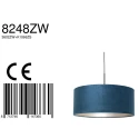 Steinhauer Pendelarmatuur SPARKLED LIGHT cilindrisch, met lampenkap E27 IP20, zwart mat dimbaar