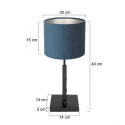 Steinhauer Tafelarmatuur STANG up, met schakelaar, met lampenkap, met stekker E27 IP20, zwart mat dimbaar