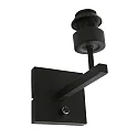 Steinhauer wall luminaire STANG up, cylindrical, with shade E27 IP20, black matt dimmable