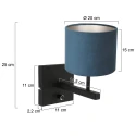 Steinhauer Wandarmatuur STANG up, cilindrisch, met lampenkap E27 IP20, zwart mat dimbaar