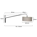 Steinhauer wall luminaire ELEGANT CLASSY with switch, with shade, with strain relief, with plug, adjustable E27 IP20, black matt 