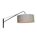 Steinhauer wall luminaire ELEGANT CLASSY with switch, with shade, with strain relief, with plug, adjustable E27 IP20, black matt 