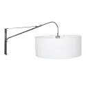 Steinhauer wall luminaire ELEGANT CLASSY with switch, with shade, with strain relief, with plug, adjustable E27 IP20, steel brushed 