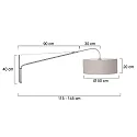 Steinhauer wall luminaire ELEGANT CLASSY with switch, with shade, with strain relief, with plug, adjustable E27 IP20, steel brushed 