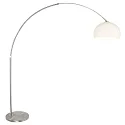 Steinhauer floor lamp SPARKLED LIGHT half round, with switch, with shade, with plug, adjustable E27 IP20, steel brushed 