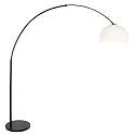 Steinhauer floor lamp SPARKLED LIGHT half round, with switch, with shade, with plug, adjustable E27 IP20, black matt 