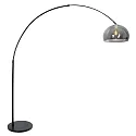 Steinhauer floor lamp SPARKLED LIGHT half round, with switch, with shade, with plug, adjustable E27 IP20, black matt 