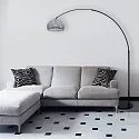 Steinhauer floor lamp SPARKLED LIGHT half round, with switch, with shade, with plug, adjustable E27 IP20, black matt 