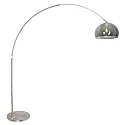 Steinhauer floor lamp SPARKLED LIGHT half round, with switch, with shade, with plug, adjustable E27 IP20, steel brushed 