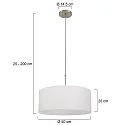 Steinhauer pendant luminaire SPARKLED LIGHT cylindrical, with shade E27 IP20, steel brushed dimmable