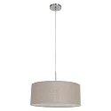 Steinhauer pendant luminaire SPARKLED LIGHT cylindrical, with shade E27 IP20, steel brushed dimmable