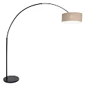 Steinhauer floor lamp SPARKLED LIGHT cylindrical, with switch, with shade, with plug, adjustable E27 IP20, black matt dimmable