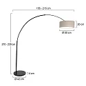 Steinhauer floor lamp SPARKLED LIGHT cylindrical, with switch, with shade, with plug, adjustable E27 IP20, black matt dimmable