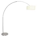 Steinhauer floor lamp SPARKLED LIGHT cylindrical, with switch, with shade, with plug, adjustable E27 IP20, steel brushed dimmable