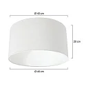Steinhauer Lampenkap KAPPEN - Ø 40CM plat, cilindrisch, wit