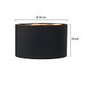 anne light & home Lampenkap KAPPEN - Ø 30CM cilindrisch, zwart