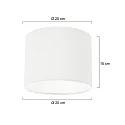 Steinhauer Lampenkap KAPPEN - Ø 20CM hoog, cilindrisch, wit