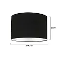 Mexlite shade KAPPEN - Ø 40CM high, cylindrical, black