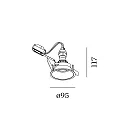 Wever & Ducré Downlight DEEP IP44 1.0 rond, set terug, met bladveren GU10 IP44, wit dimbaar