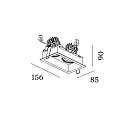 Wever & Ducré Downlight PLANO 2.0 draaibaar, roteerbaar IP20, zwart dimbaar