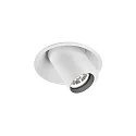ceiling luminaire BLIEK ROUND 1.0 - LED cardanic swivelling, semi flush, with wire springs IP20, mat, traffic white dimmable