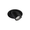 Plafondinbouwarmatuur BLIEK ROUND 1.0 draaibaar, roteerbaar IP20, zwart dimbaar