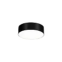 LED Wall /Ceiling luminaire ROBY 1.6, IP44, Ø 16.5cm, dimmable, white, 13W 2700K, black