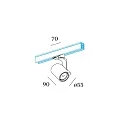 3-fase spot SQUBE ON TRACK 2.0 met adapter IP20, zwart dimbaar