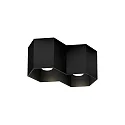Downlight HEXO 2.0 - PAR16 2-vlams, hoekig, zonder reflector GU10 IP20, mat, gitzwart dimbaar